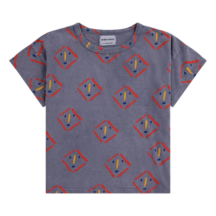 Bobo Choses T-Shirt Coton Bio Visages | Gris anthracite