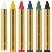 Crayon de maquillage, court, 6 couleurs