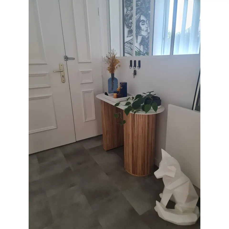 Console van hout met marmerlook blad