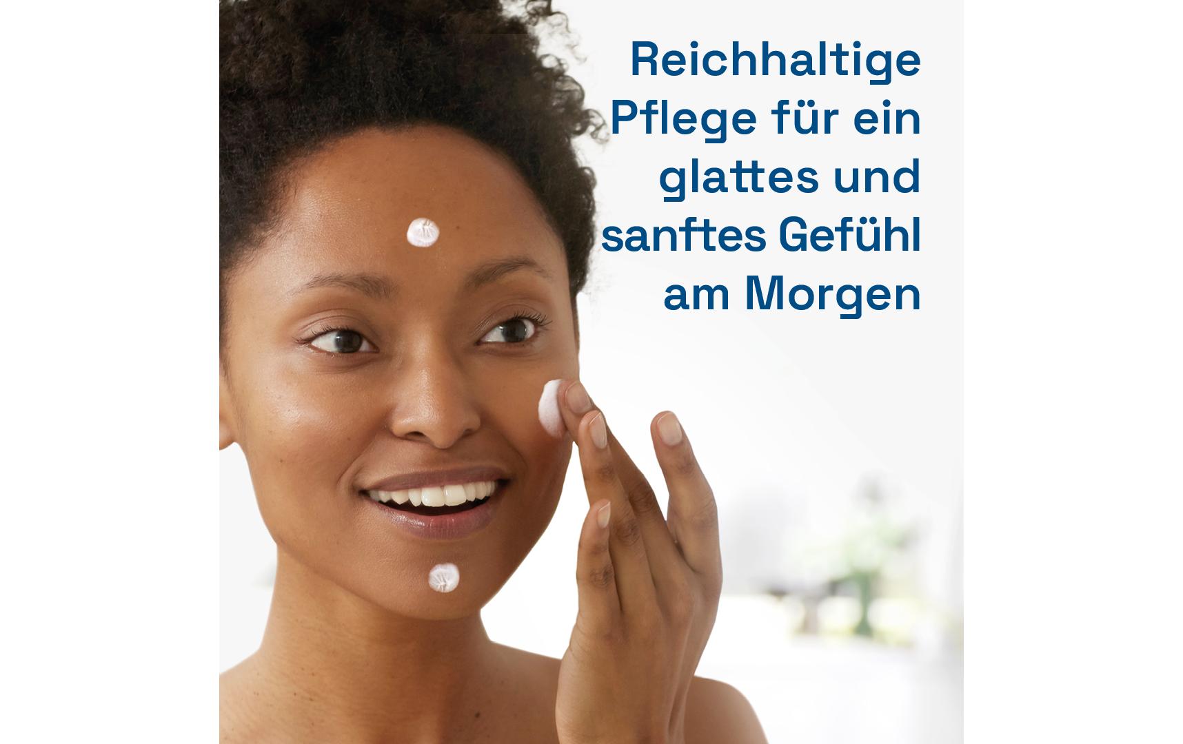 Nachtcrème Reichhaltig mit Hyaluronsäure 48 mlGesichtscrème versorgt die Haut lang anhaltend mit Feuchtigkeit