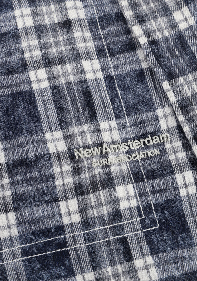 blauwe new amsterdam surf association casual overhemd wijk shirt short sleeves bleaches check