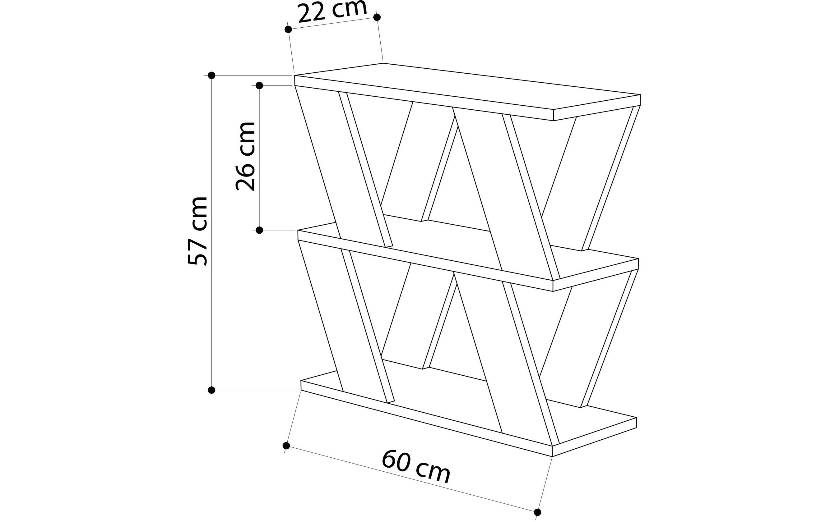 Regal Lazena 60 x 57 x 22 cm, AnthrazitBücherregal