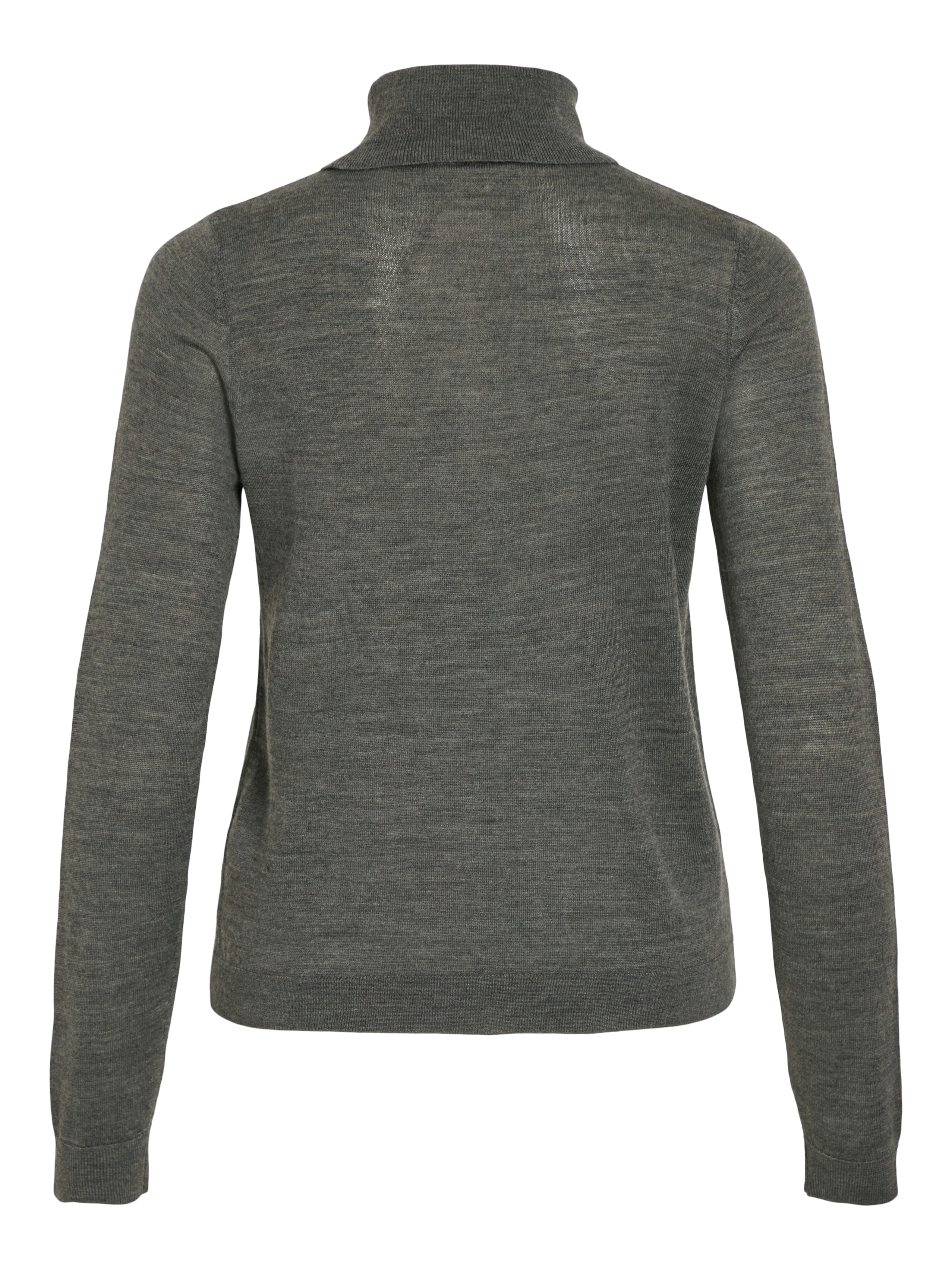 Vila  Vimerina L/S Rollneck striktrøje - Dark Grey Melange