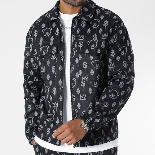 Ensemble Veste Zippée Et Pantalon Cargo Maison de Couture 0059 0061 Noir