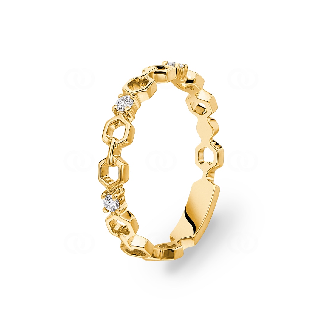 Ring 750/18 K Gelbgold mit Diamanten 0.08 ct H/si