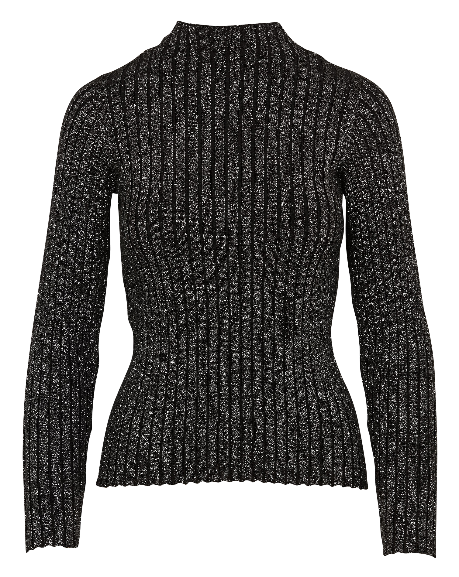 CECILIA - Pull col montant pailleté | Noir