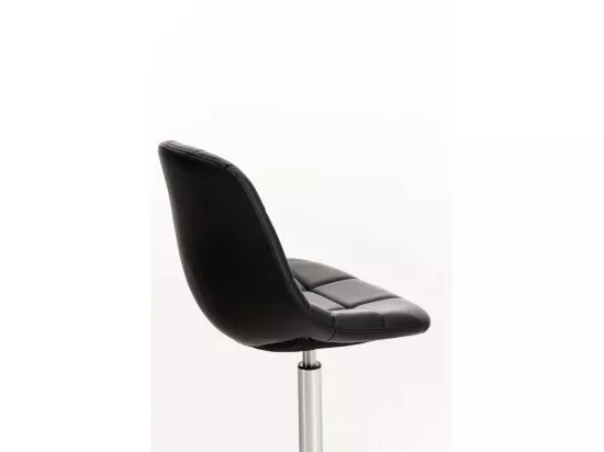 Chaise de bureau - Similicuir & Métal chromé - Noir - Emil