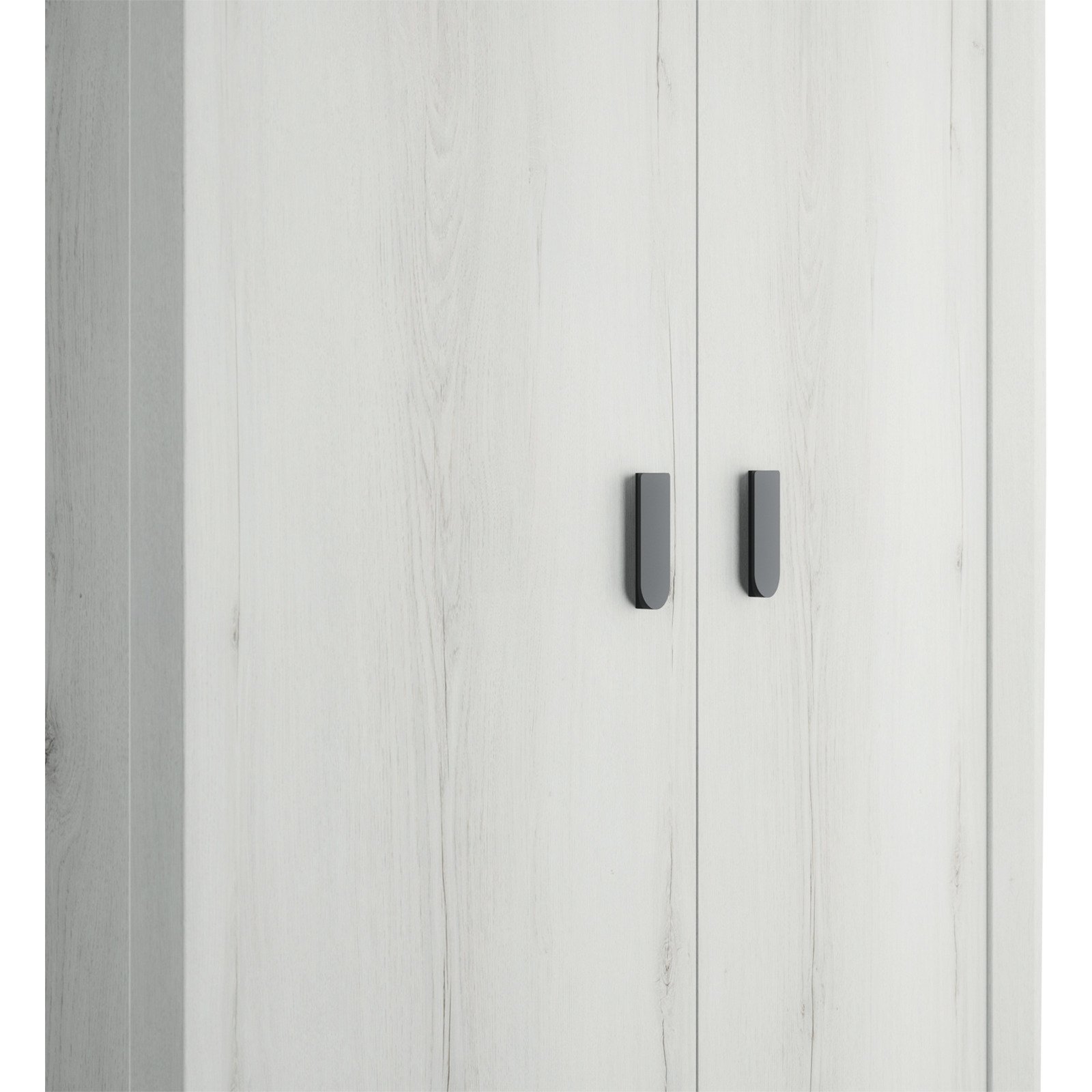 Drehtürenschrank Lugano Dekor Eiche weiss 104 x 208 x 60 cm