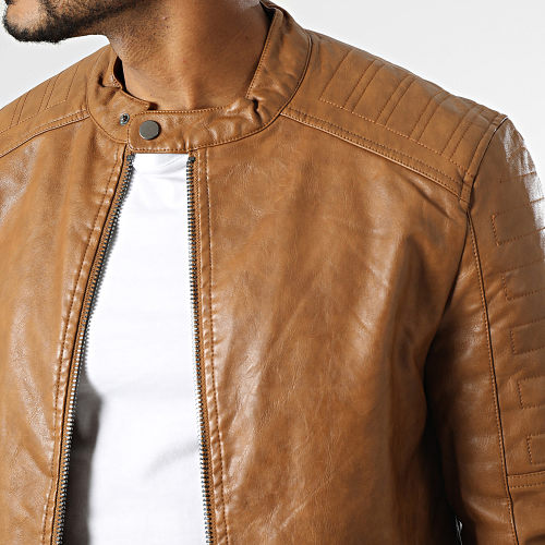 Veste Biker Marron