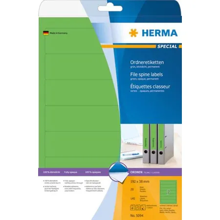 HERMA Ordneretiketten, grün, 192 x 38mm, 140 Stück