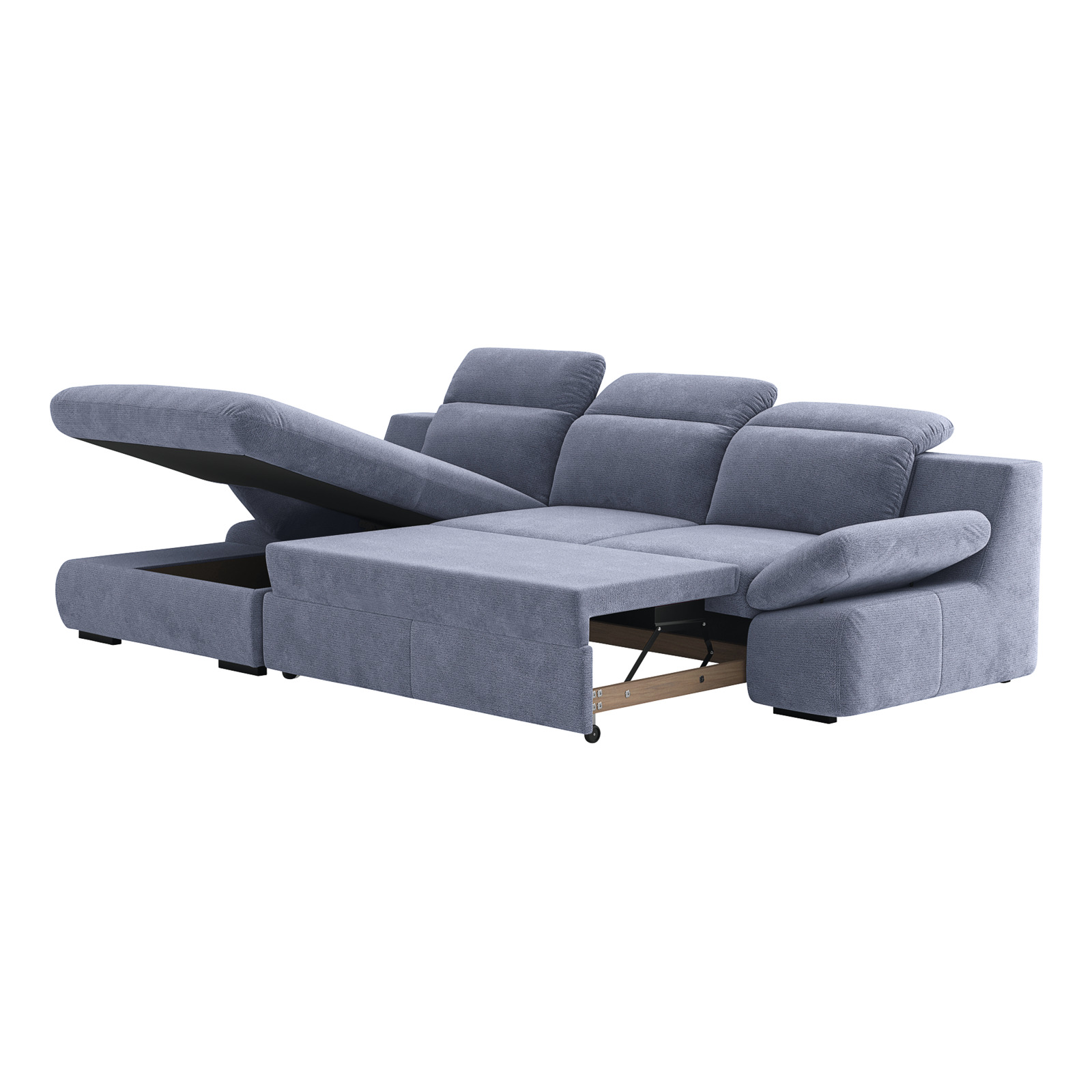 Ecksofa Lorena Stoff, Recamière links