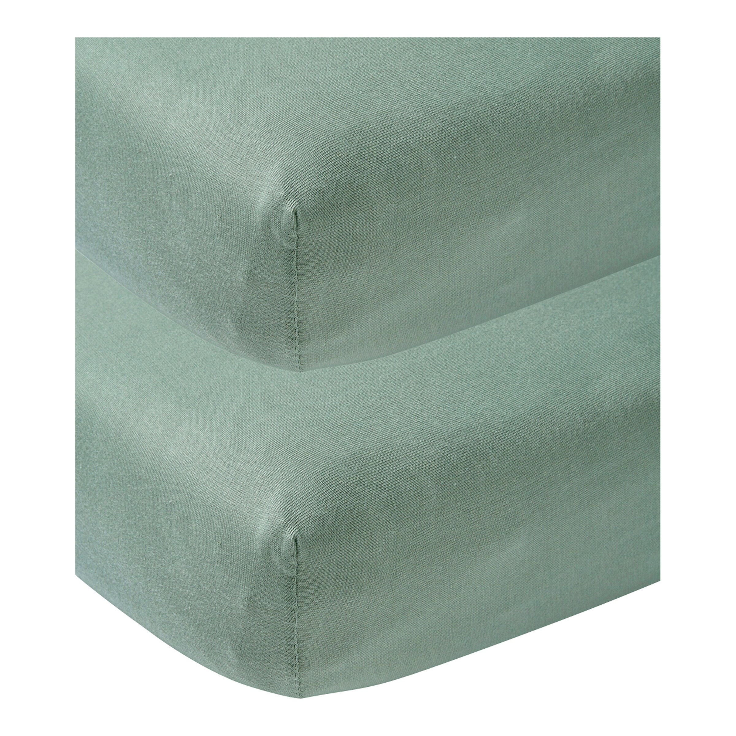 Meyco Baby 2er-Pack Jersey-Spannbetttücher 60x120 cm stone green