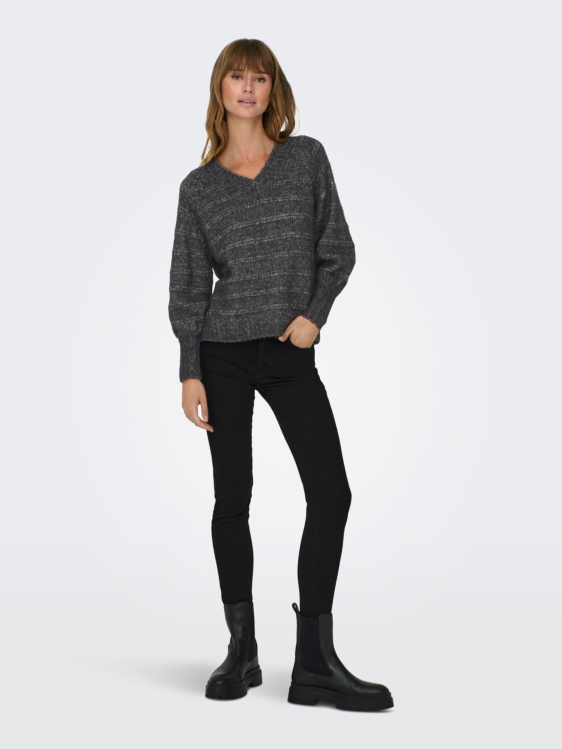 ONLCELINA Strickpullover Dark Grey Melange