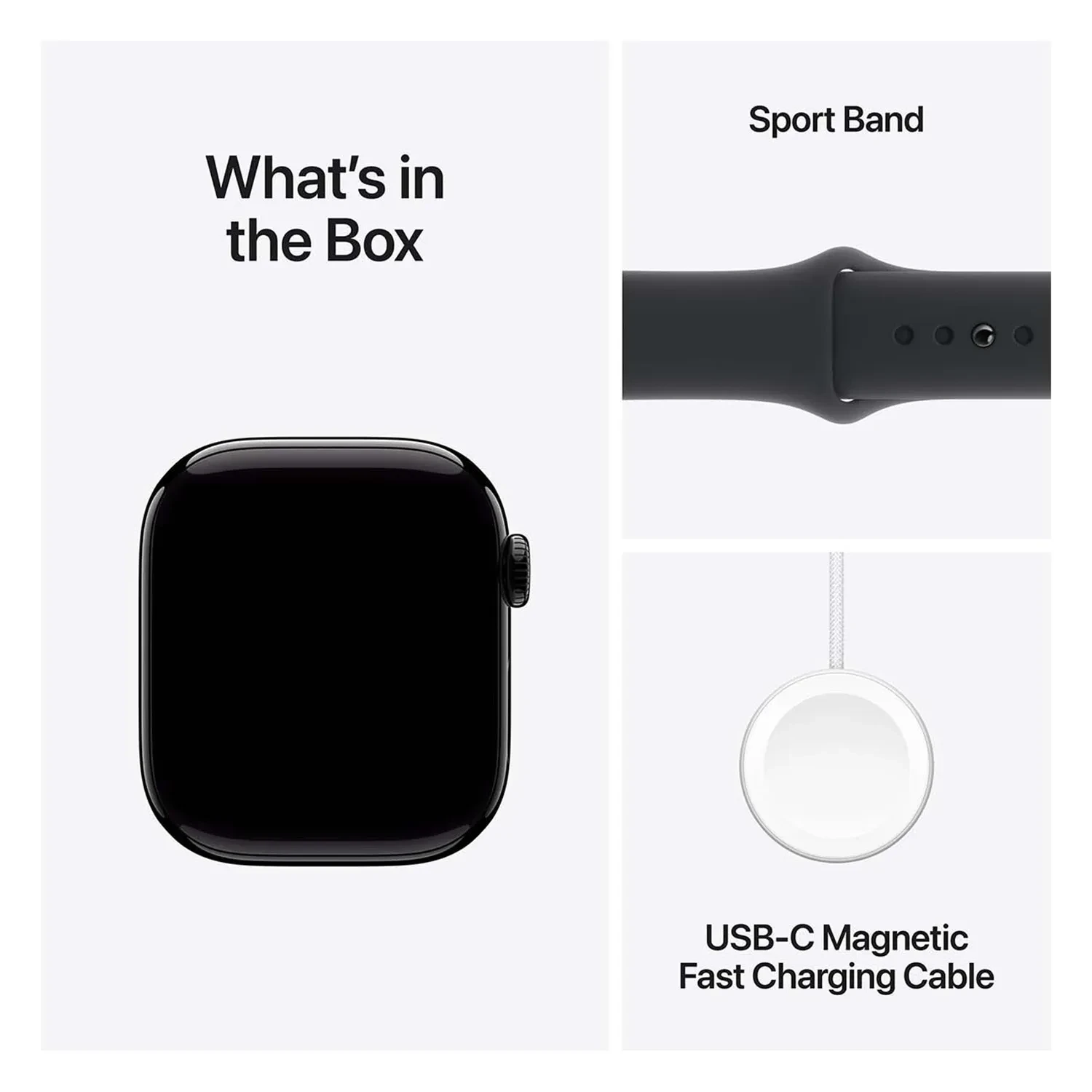 Apple Watch Series 10 GPS 42mm Jet Black Aluminium Sport Band S/M MWWE3