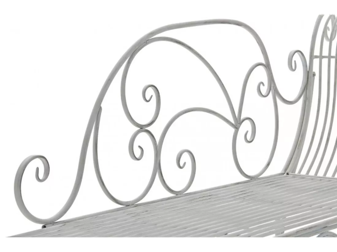 Banc de jardin - Métal & Métal - Blanc antique - Karma