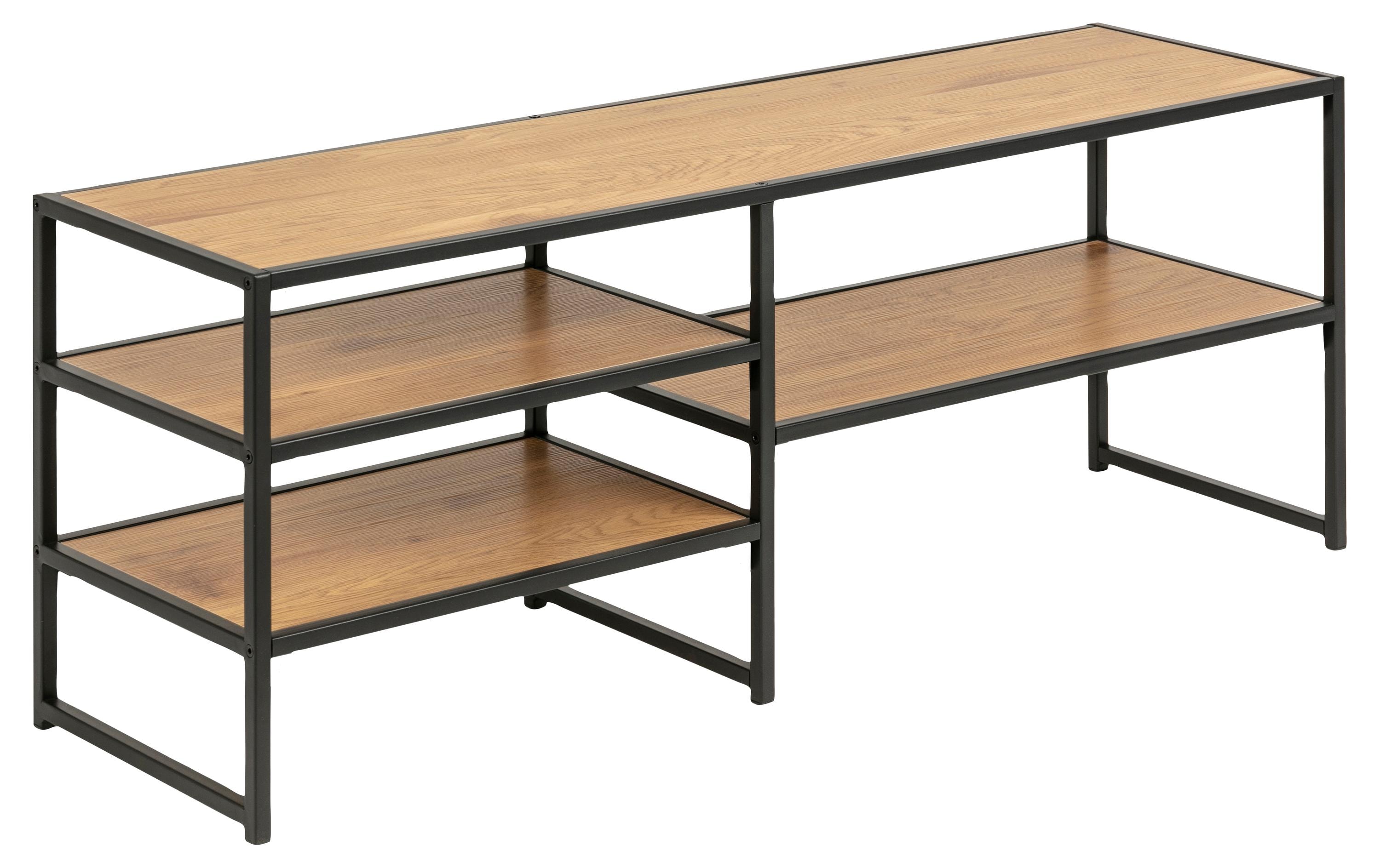 TV-Möbel Seaford 120 x 33 x 46 cm, Nature/Schwarz<br>TV-Kommode