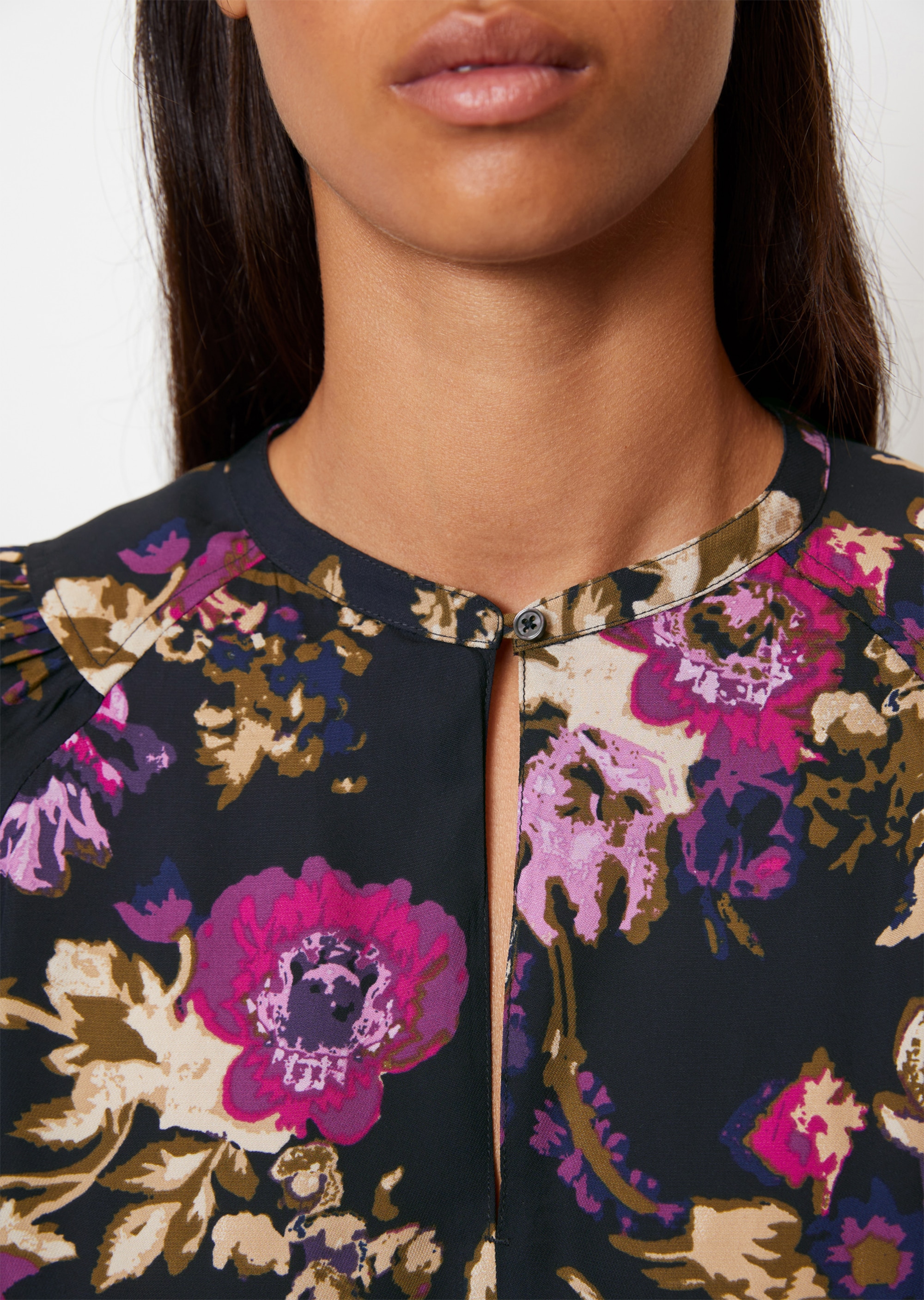 Bluse regularaus fließendem Viskose-Crêpe