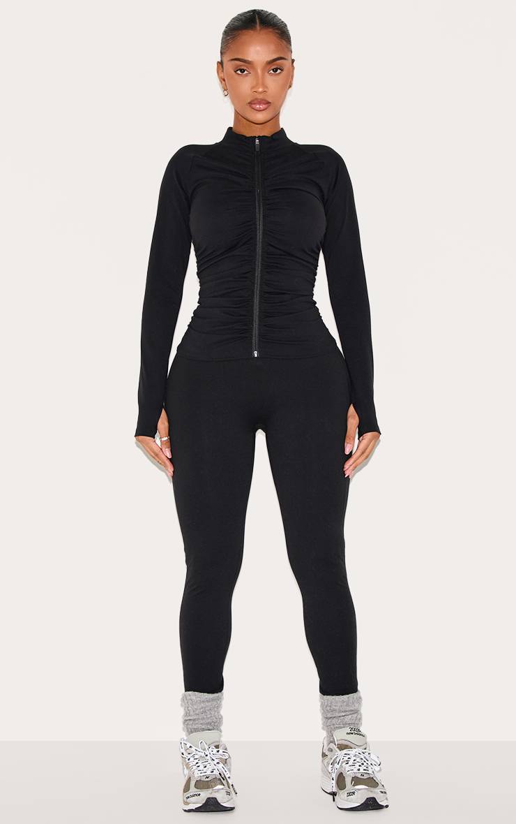 Noir Legging Taille Haute Froncé Shape Active