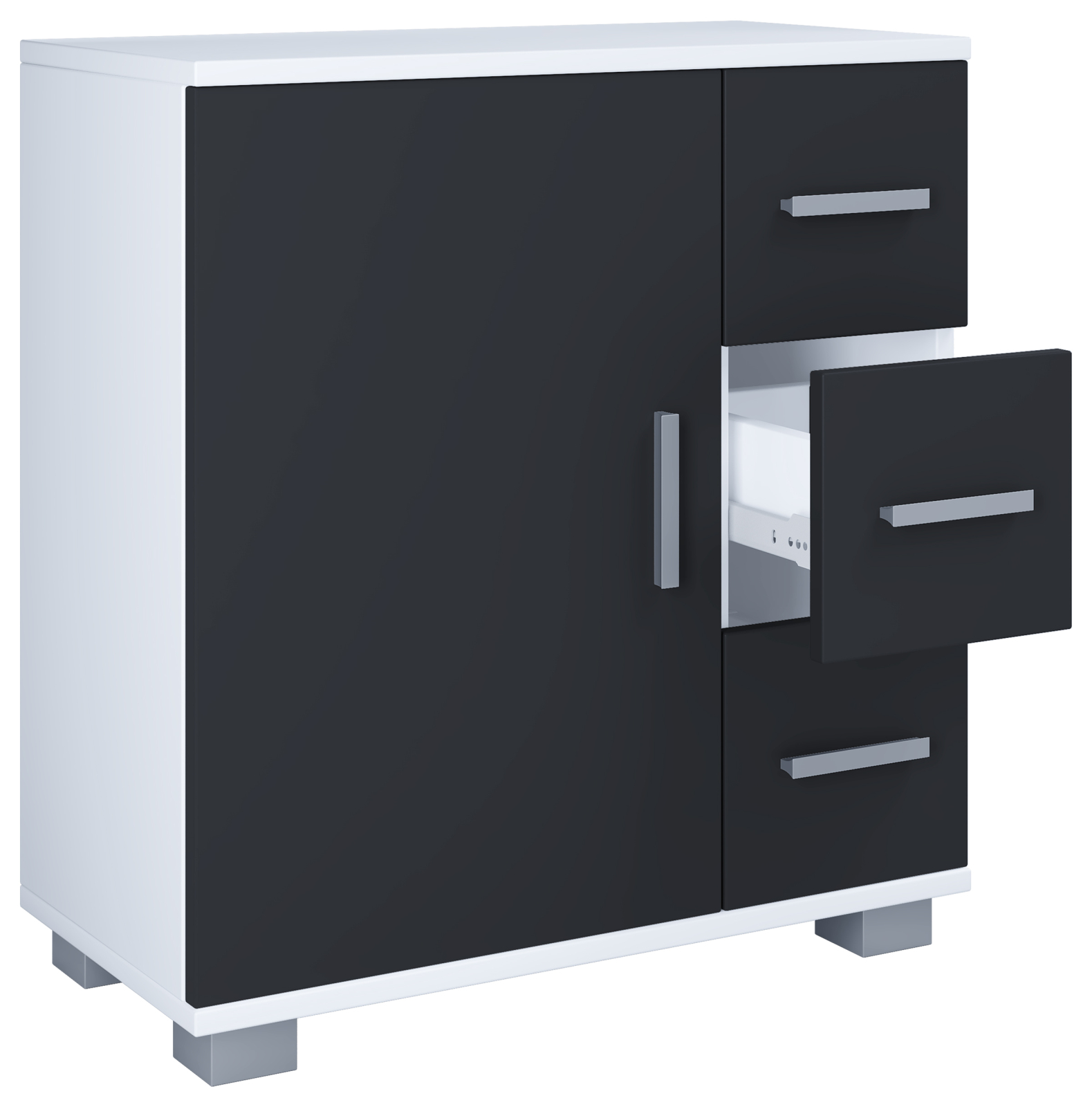 Midischrank ZALO XL - schwarz-weiß - 60 cm