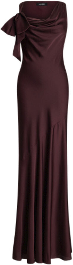 Lauren Ralph Lauren FTHRWT CHARMEUSE-GOWN Pinot noir