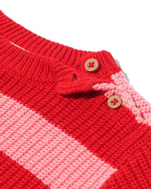 pull en grosse maille à rayures rouge
