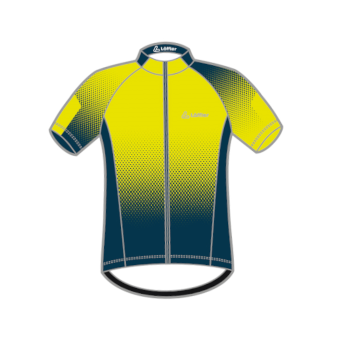 Löffler Dusty Mid geel heren fietsshirt met korte mouwen