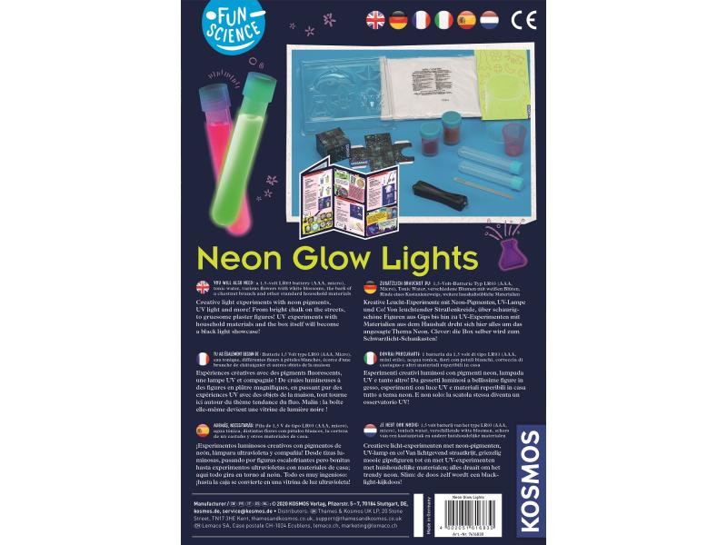 Kosmos Experimentierkasten Neon Glow Lights Kreative Experimente im Schwarzlicht