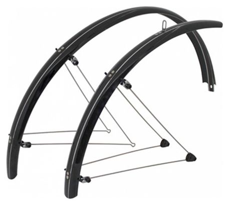 GARDE BOUE CITY-VTC TRINGLES 28'' STRONGLIGHT TOUR 54mm NOIR (PAIRE) AVEC FIXATION CLASSIC TRINGLES INOX