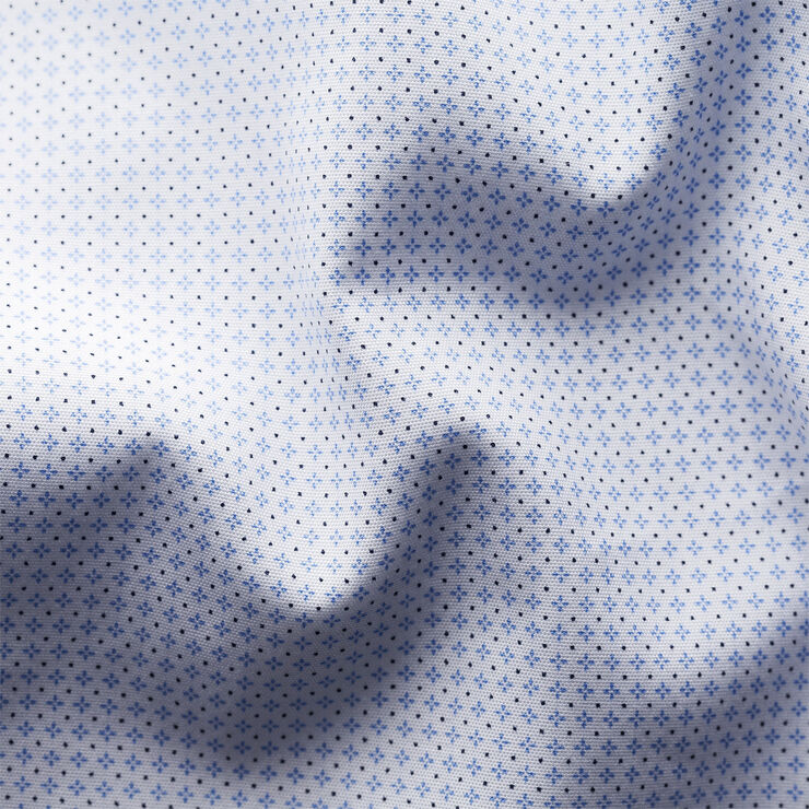ETON Light Blue Micro Print Shirt - Slim Fit Lyseblå