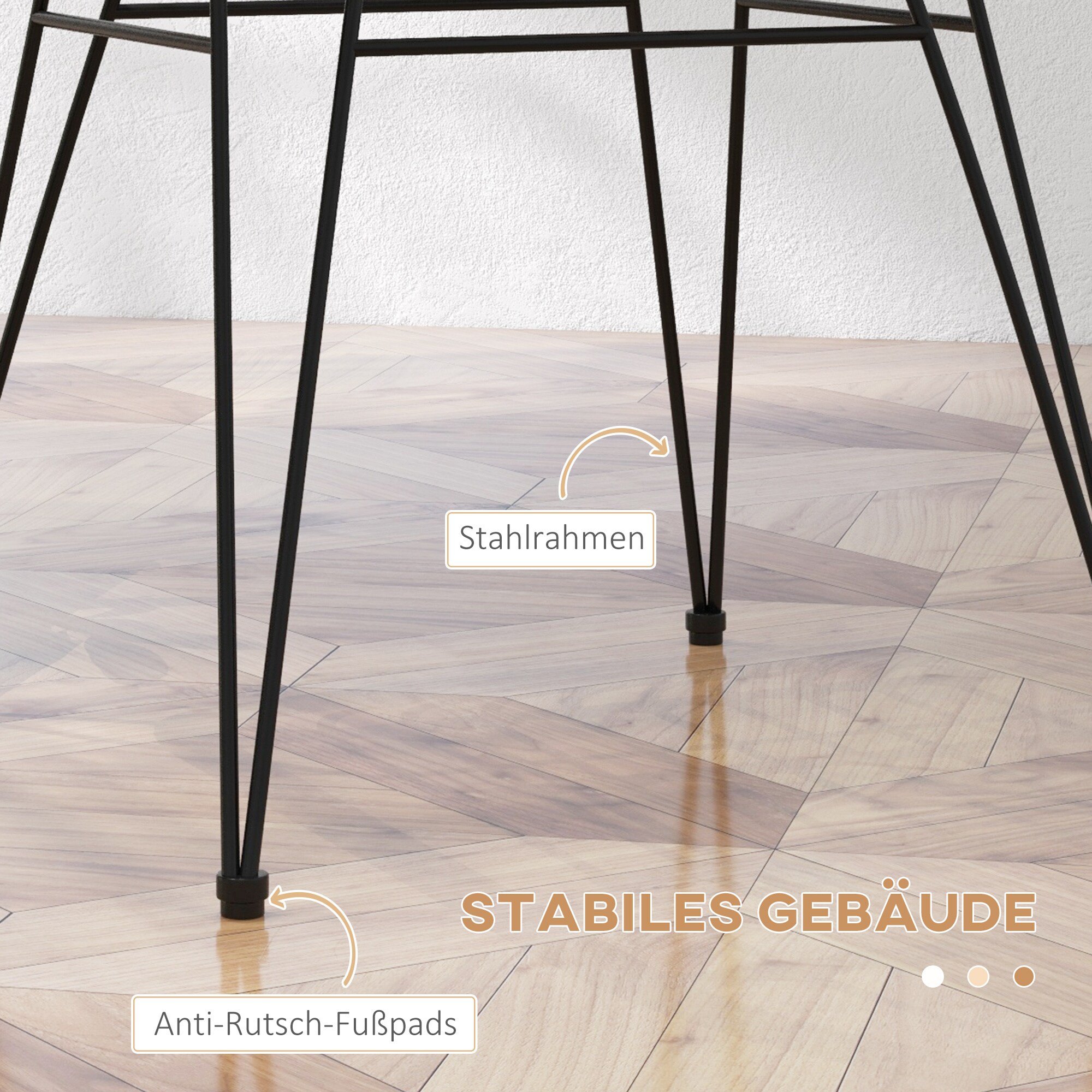 HOMCOM Küchenstuhl mit Armlehne braun 56L x 60B x 79H cm
