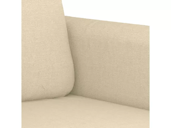 Ensemble de canapés 2 pièces avec coussins Crème Tissu