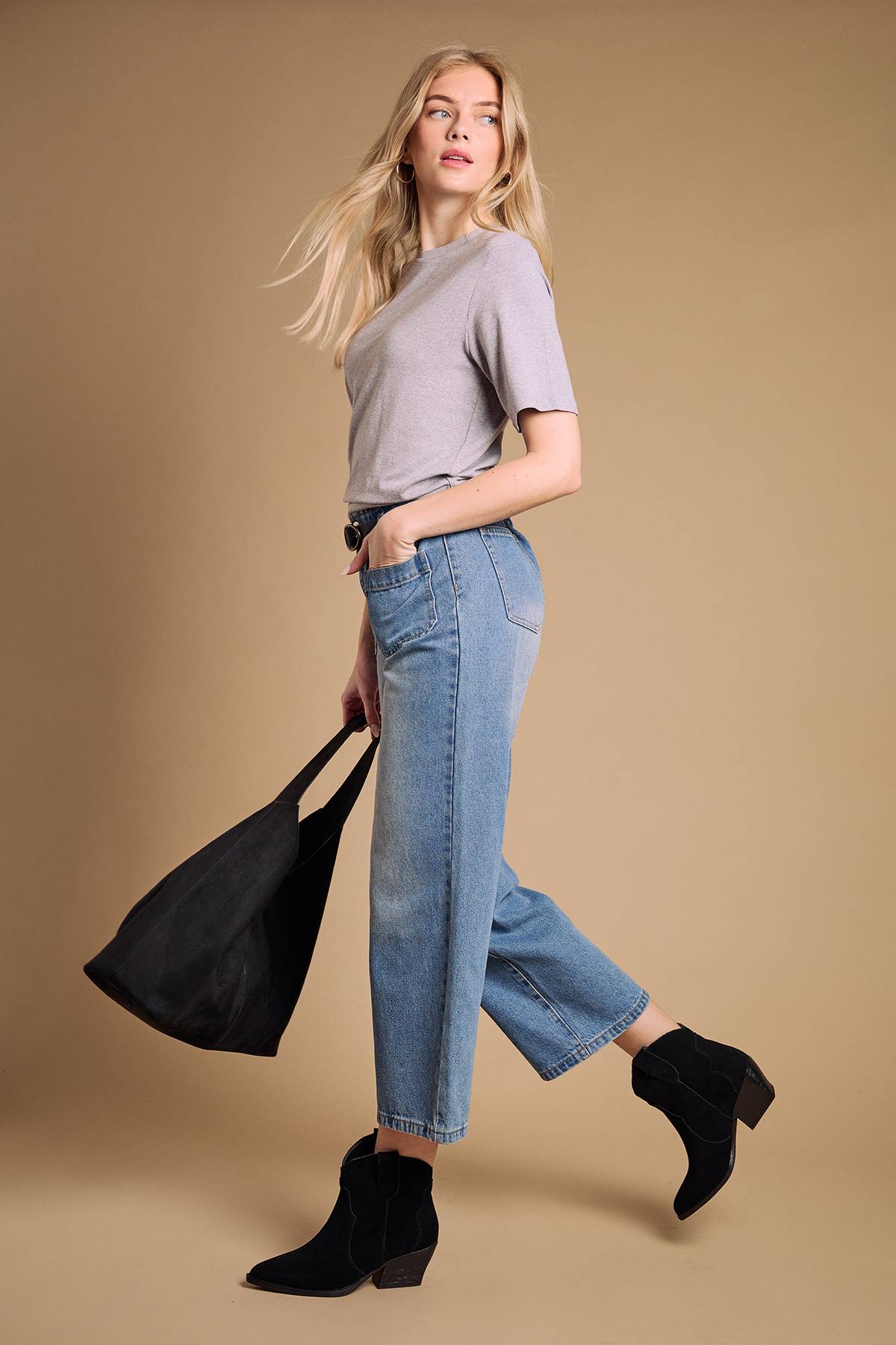 Oasis Bottines Western Amber en Daim Véritable