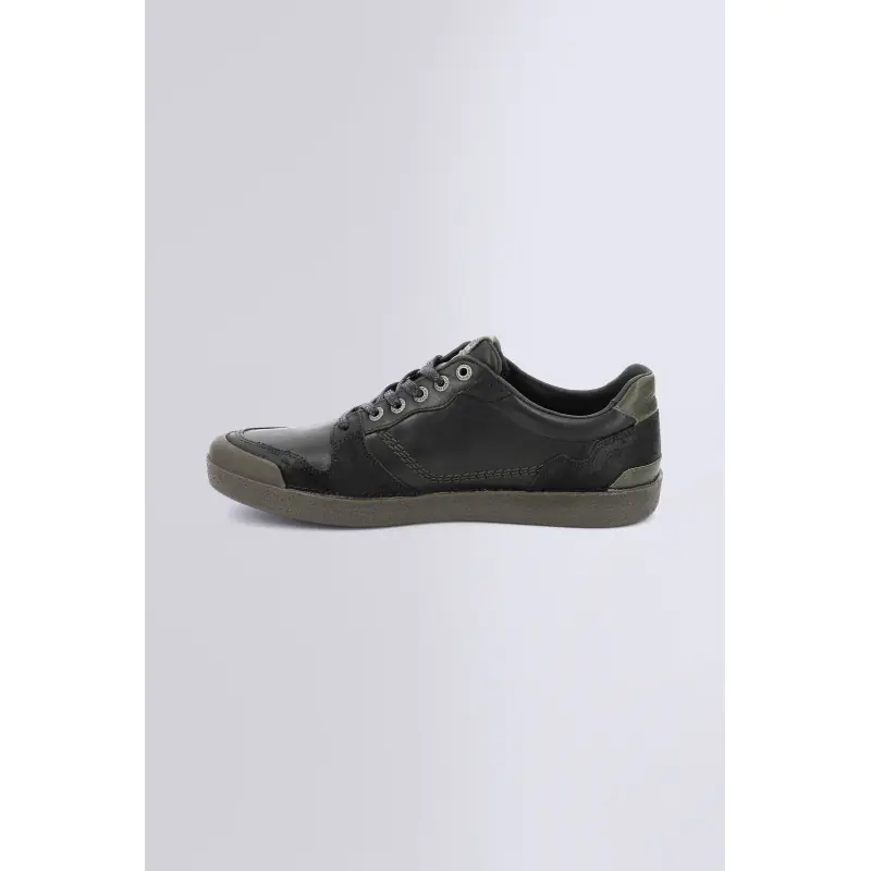 KICK TRIGOLO NOIR KAKI BASKETS BASSES Cuir Homme