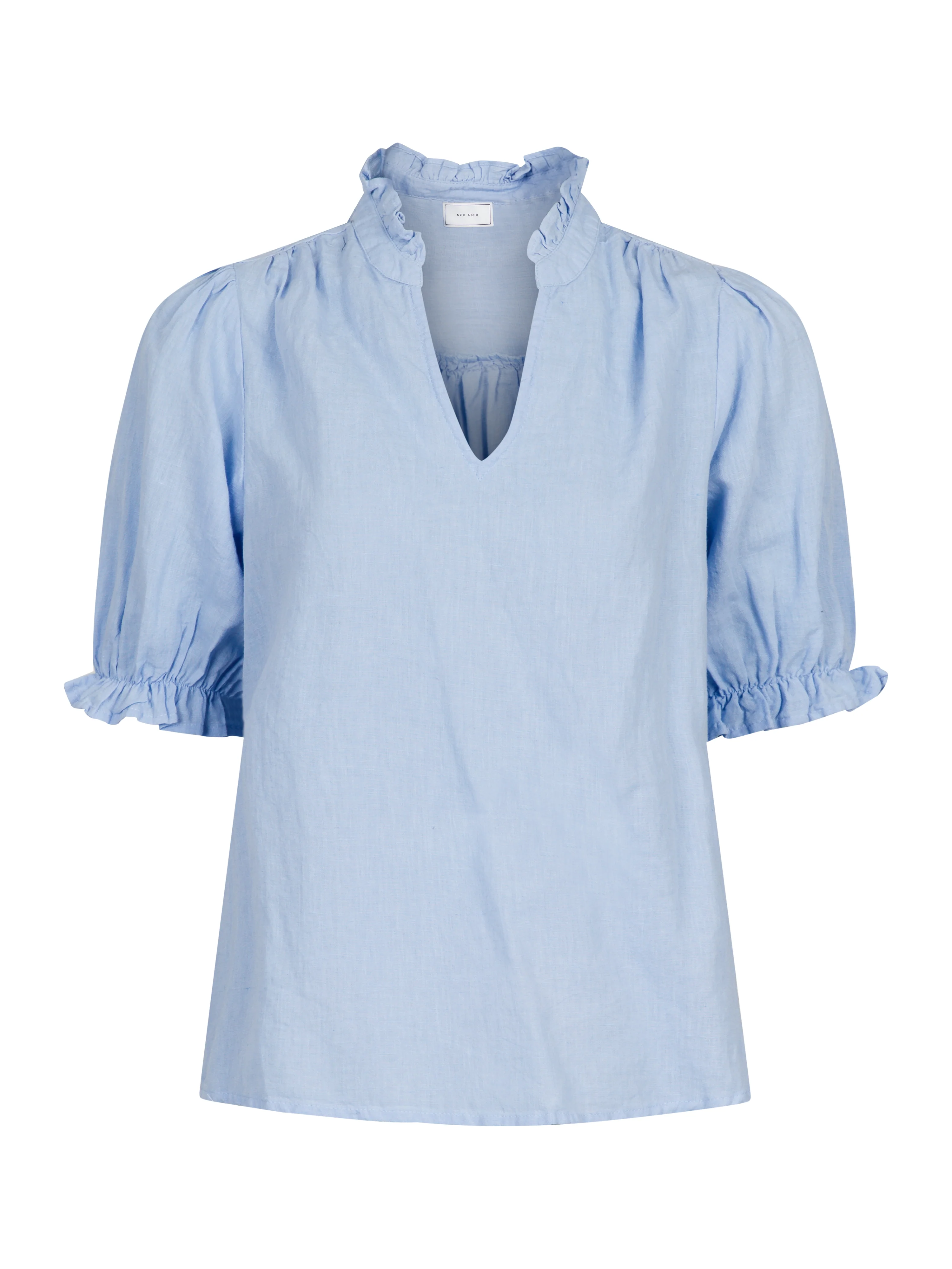 Neo Noir  Odesa Linen bluse - Light Blue