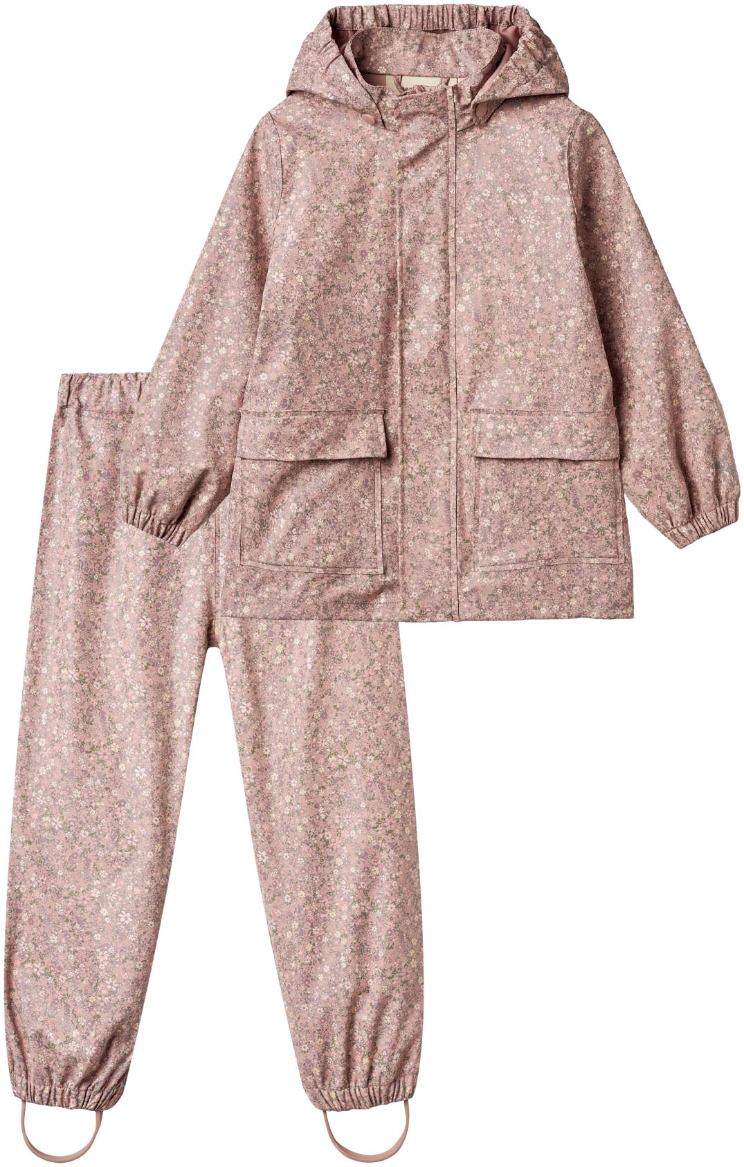 WHEAT Regenjacke »Rainwear Ola Set« Set, 2 Stk. tlg. mit Kapuze mit Regenhose, wasserdicht mit teilweise verschweissten Nähten