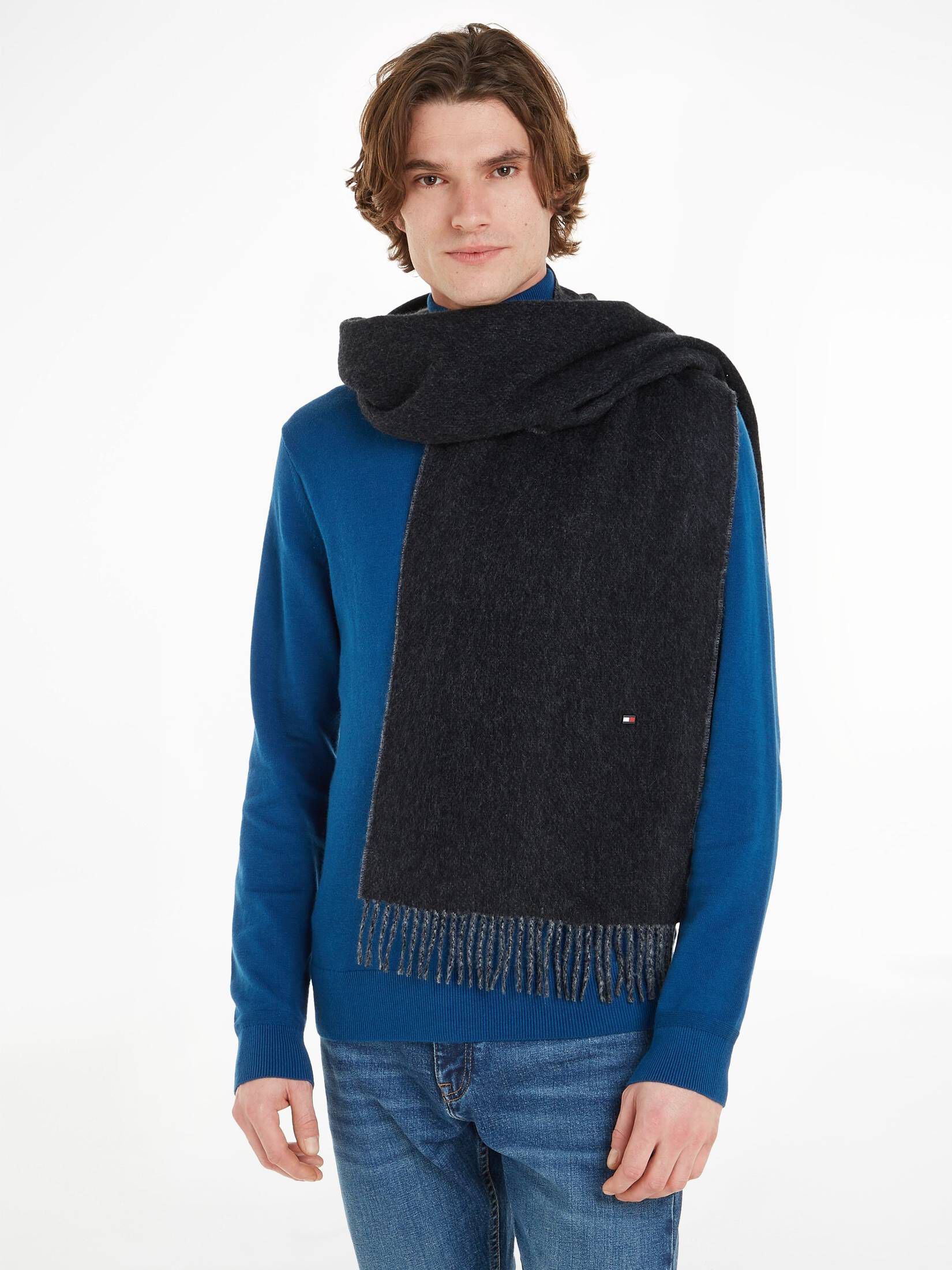 Tommy Hilfiger| Herren Kaschmirschal TH CASHMERE PLAQUE SCARF