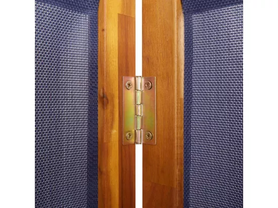 Cloison de séparation 3 panneaux bleu foncé 210x180 cm