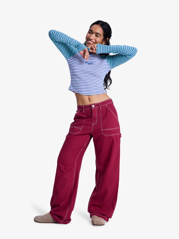 Howling Rails Pantalon baggy Rouge Femme