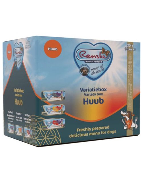 Renske Variatie Box Huub - Hondenvoer - Eend Kip Konijn 30x90 g