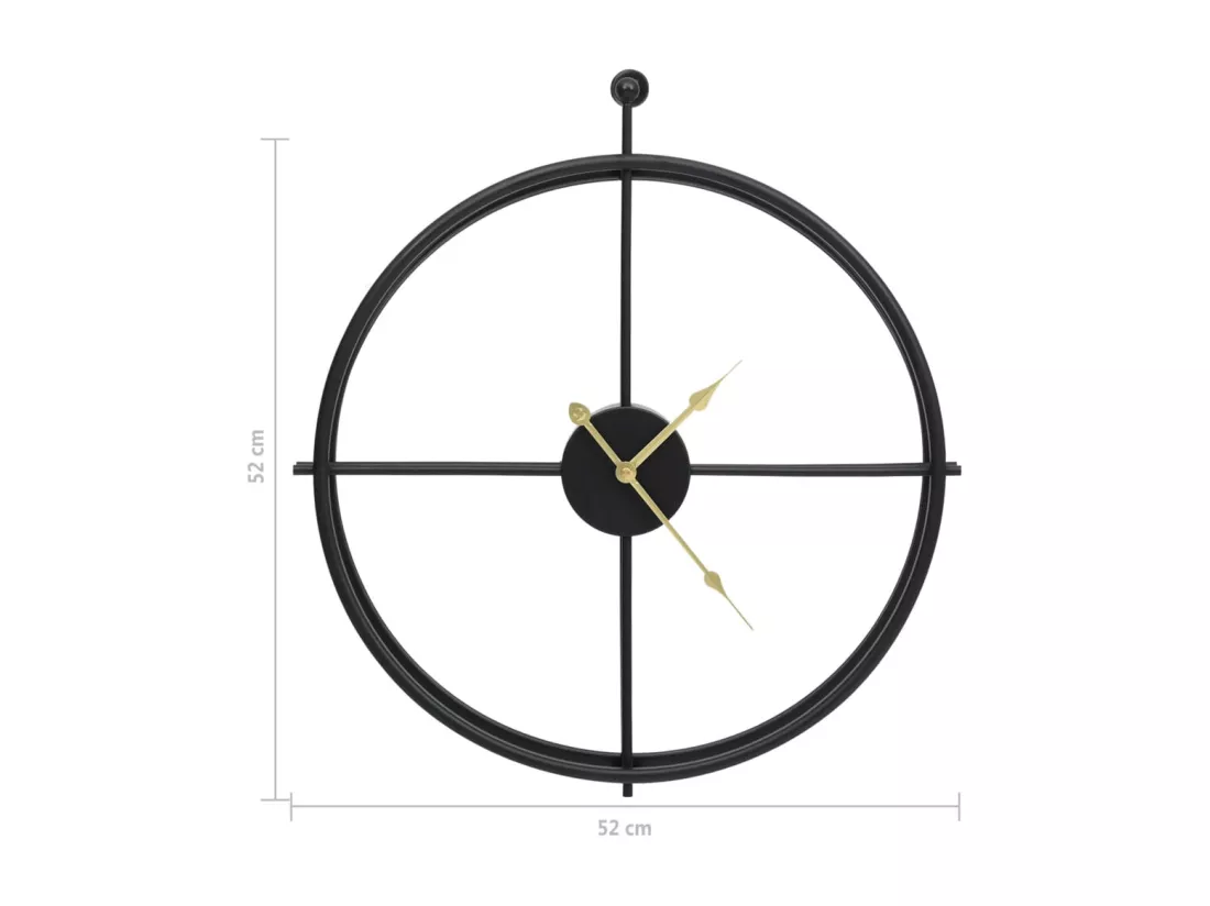 Horloge murale Noir 52 cm Fer