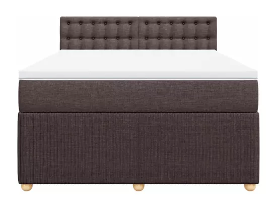 Sommier à lattes de lit avec matelas Marron foncé 160x200 cm