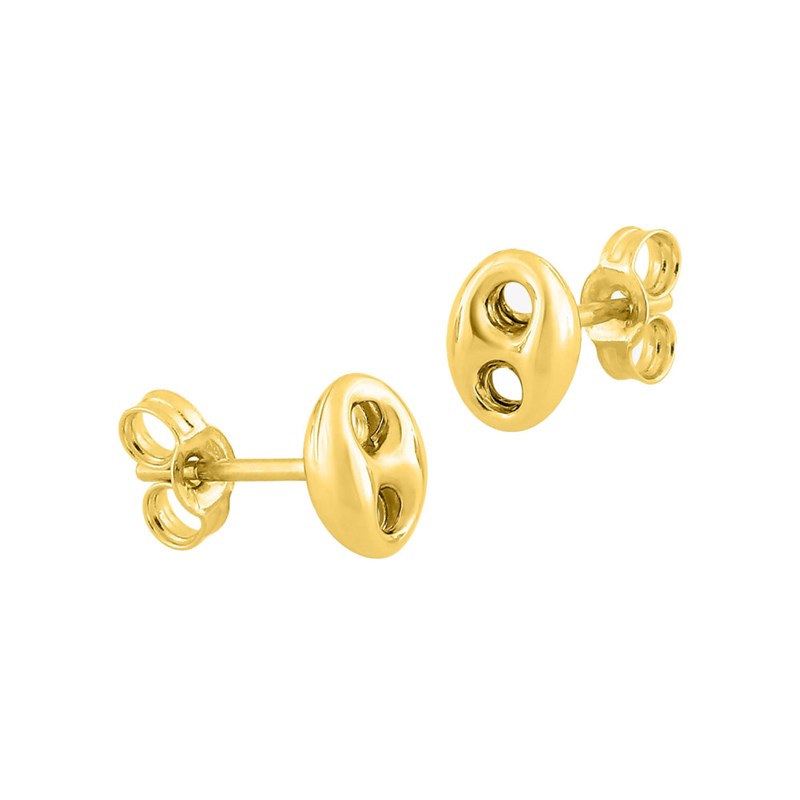 Boucles d'oreilles mixte - Or 18 Carats - Grain de café