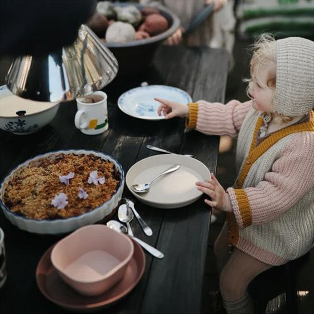 Mushie kinderkommen vierkant - blush - 2st