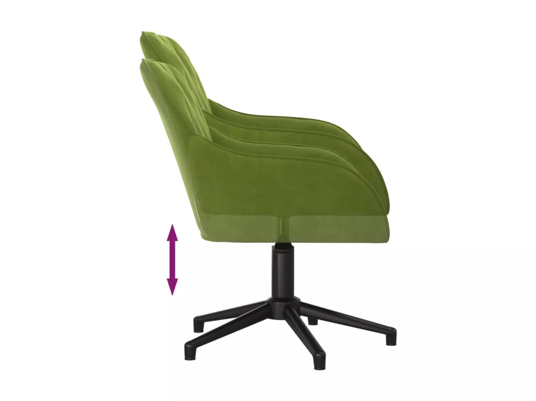 Chaise pivotante de bureau Vert clair Velours