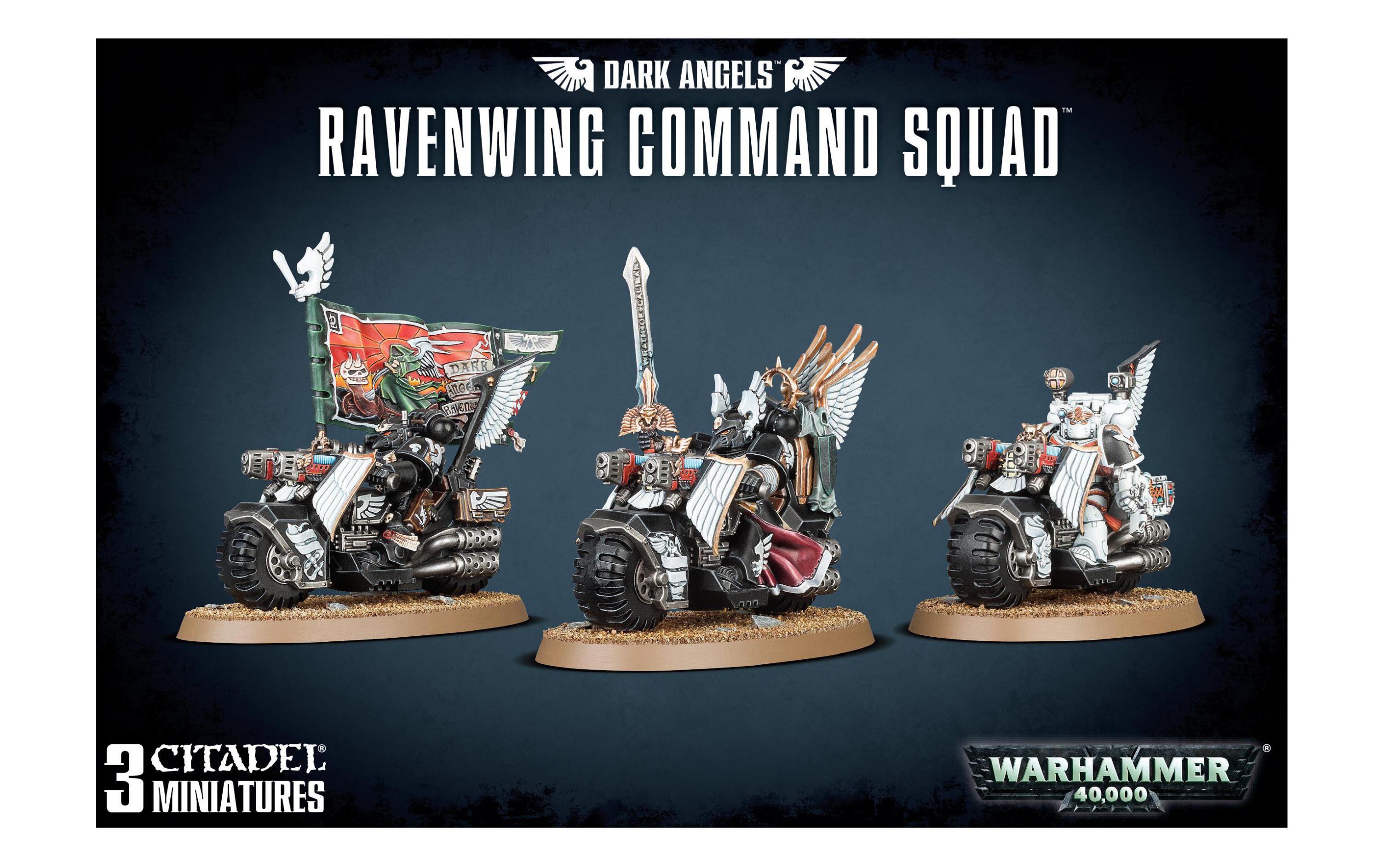 Figurenset Warhammer 40k Dark Angels Ravenwing Command SquadBausatz für 3 Figuren