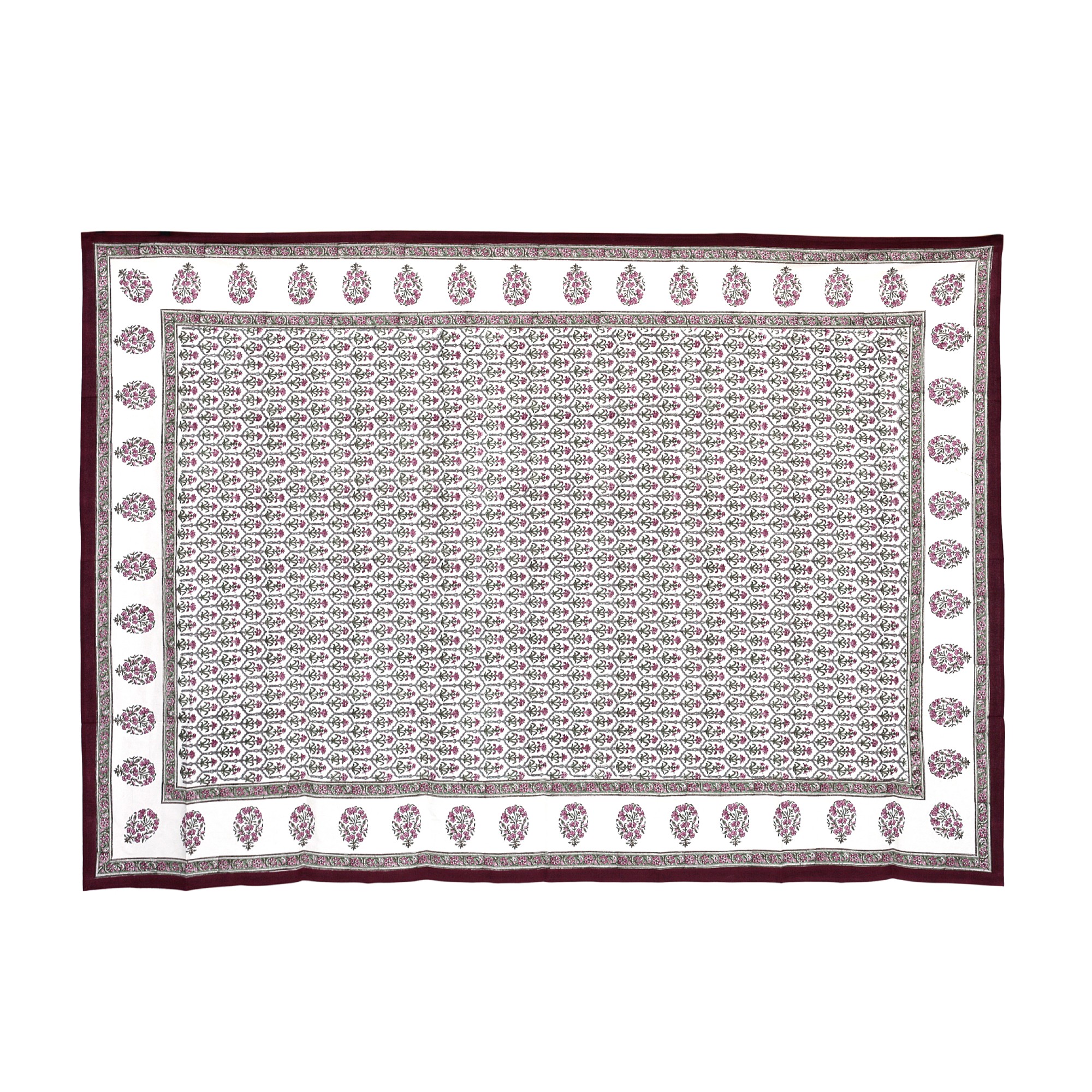 Tischdecke 'Bouquet', rot, creme, L 225 cm, B 150 cm von fischer's lagerhaus