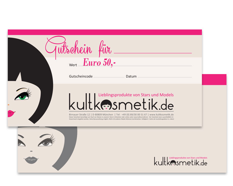 Gutschein für 50€ - kultkosmetik.de