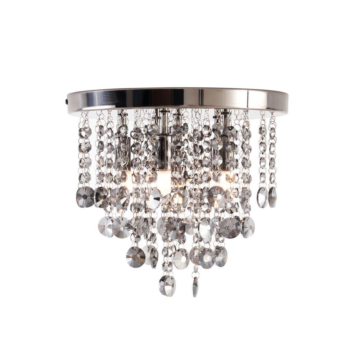 Klassieke plafondlamp zwart met smoke glas - Medusa