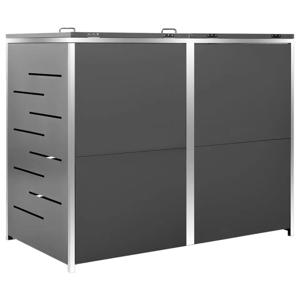 vidaXL - Containerberging - Antraciet - Roestvrij staal - 2 containers