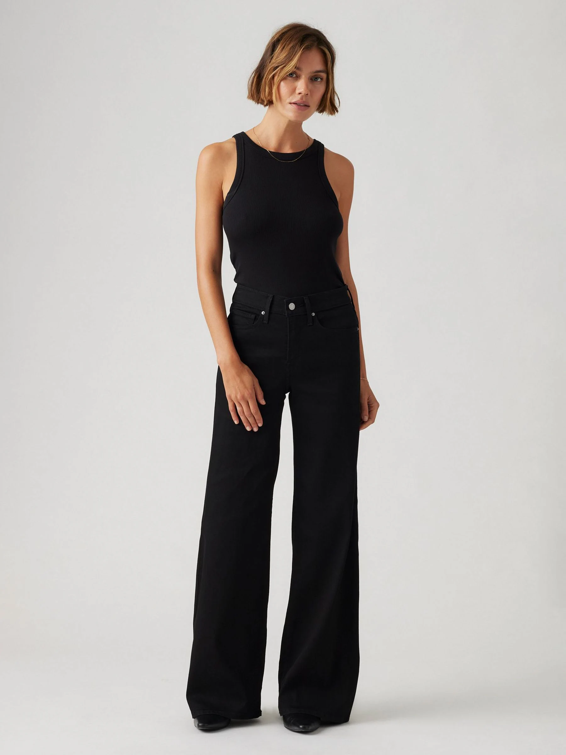 Zacht zwart - Levi's® 318 Shaping jeans met wijde pijpen